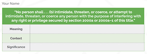 Sphere Civil Rights Class Quote Table 10