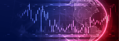 Digital world with charts overlaid