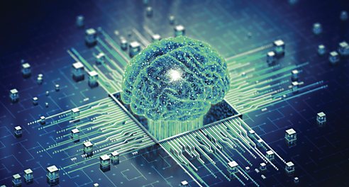 A brain on a circuit board