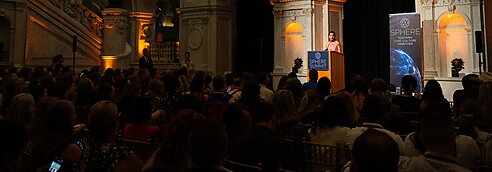 A portrait of a 2024 Sphere Summit session at the Library of Congress.